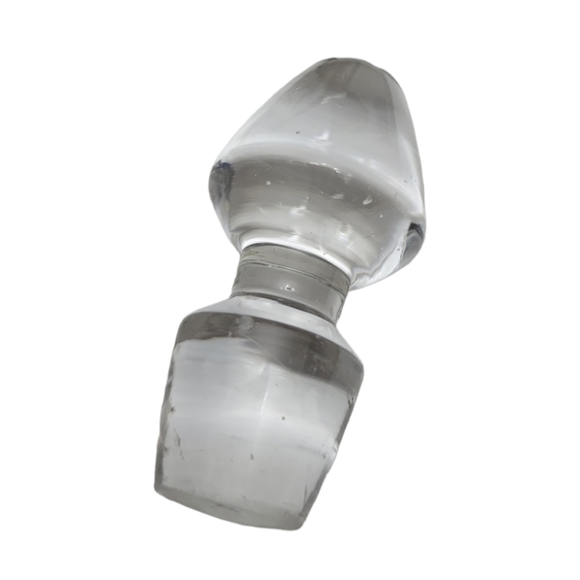 Vintage Unbranded Clear Glass Perfume Stopper 2 1/4 Tall - Picture 3 of 5